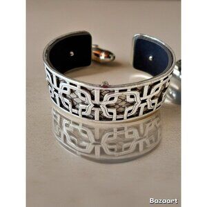 Brighton Innsbruck Narrow Christo Cuff, Pewter/Sand Insert/Black Wear 3 Ways